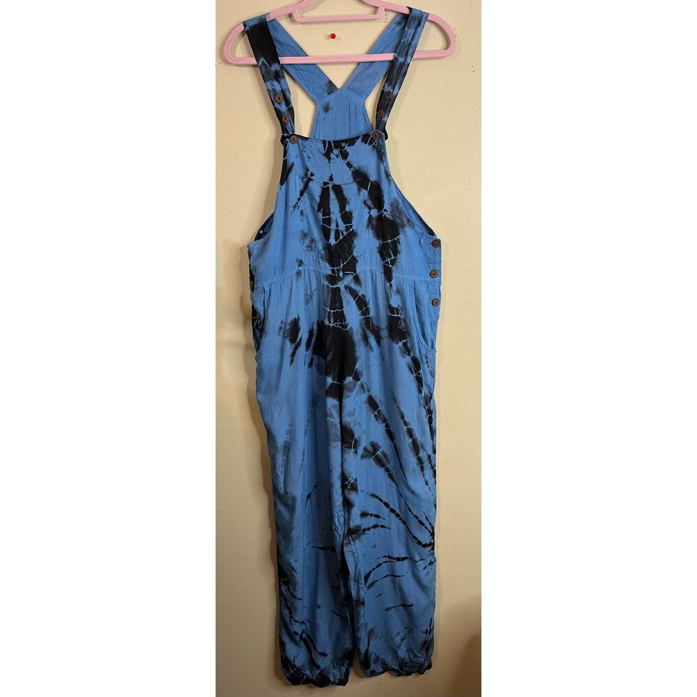 Mexicali Blues Blue tie-dye Tuesday jumpsuit overalls, size small, MSRP $44